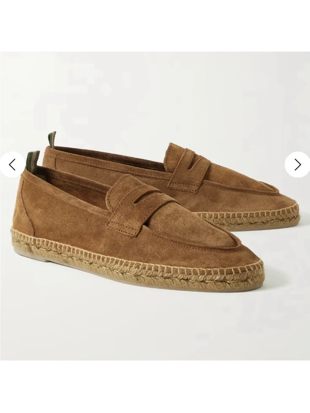 Castañer Nacho Brown Suede Penny Loafer Espadrilles Men’s EU 43 Spain